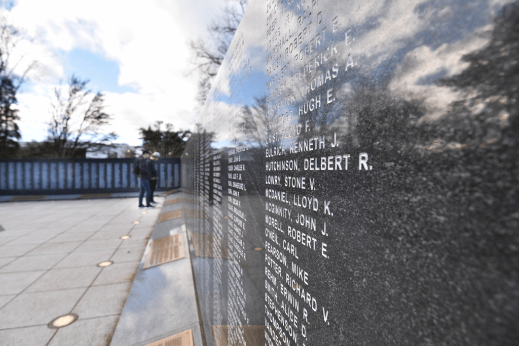 Oregon World War II Memorial on the Oregon State Capitol grounds in Salem, OR