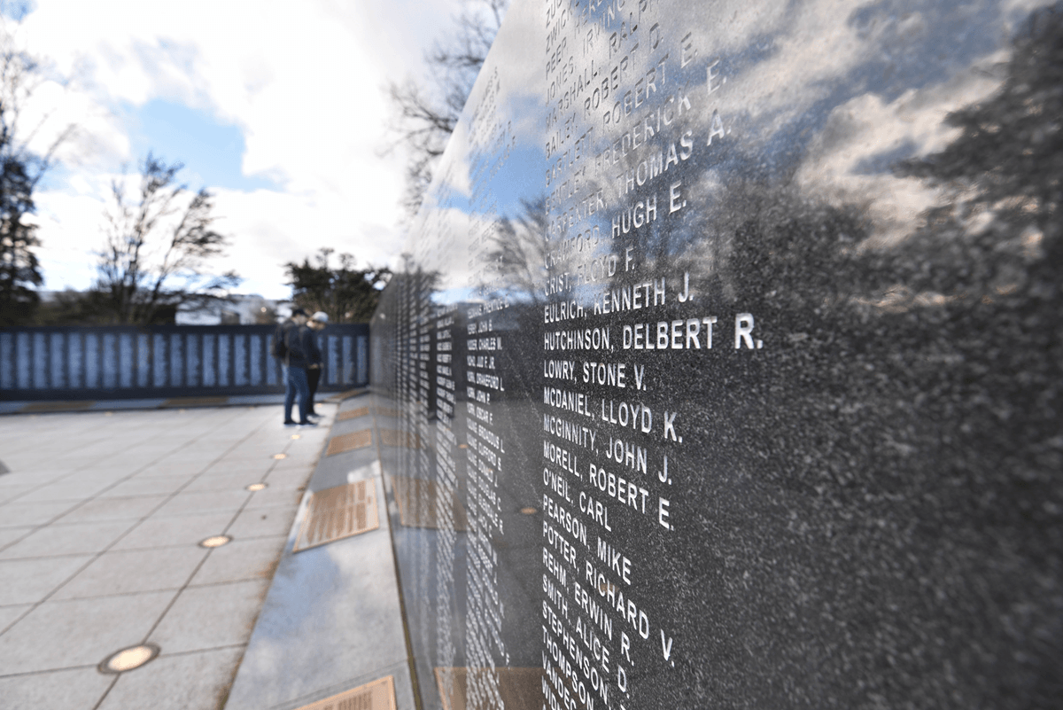Oregon World War II Memorial on the Oregon State Capitol grounds in Salem, OR